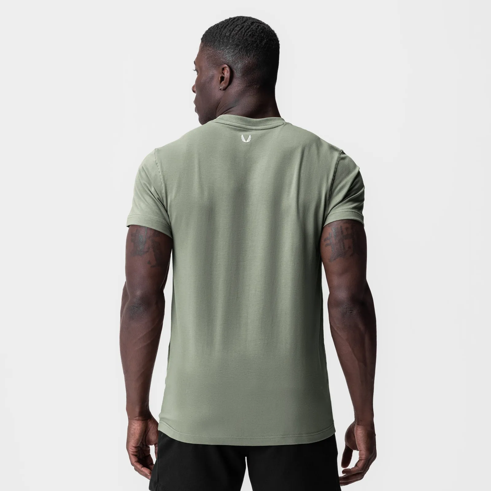 Quick Drying Non Shrink Material 0923. Supima? Essential Tee - Sage