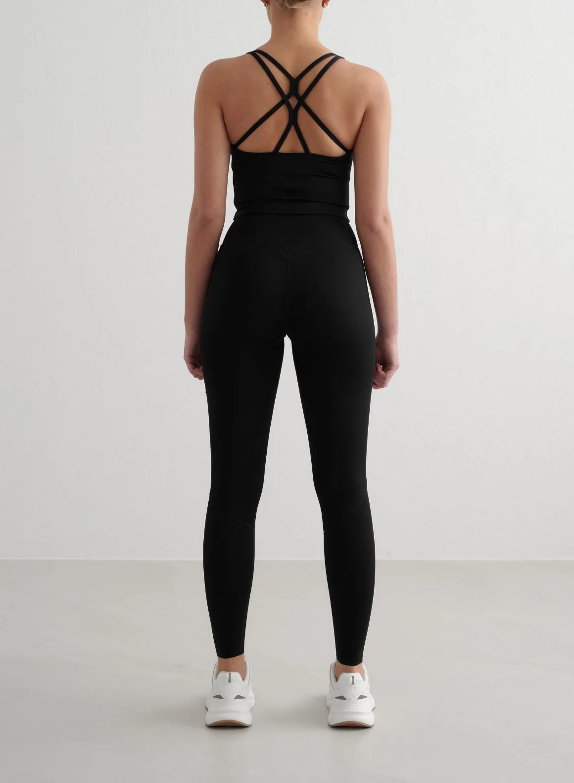 Black Sculpting Strappy Bralette simple appearance Layered Neckline Design