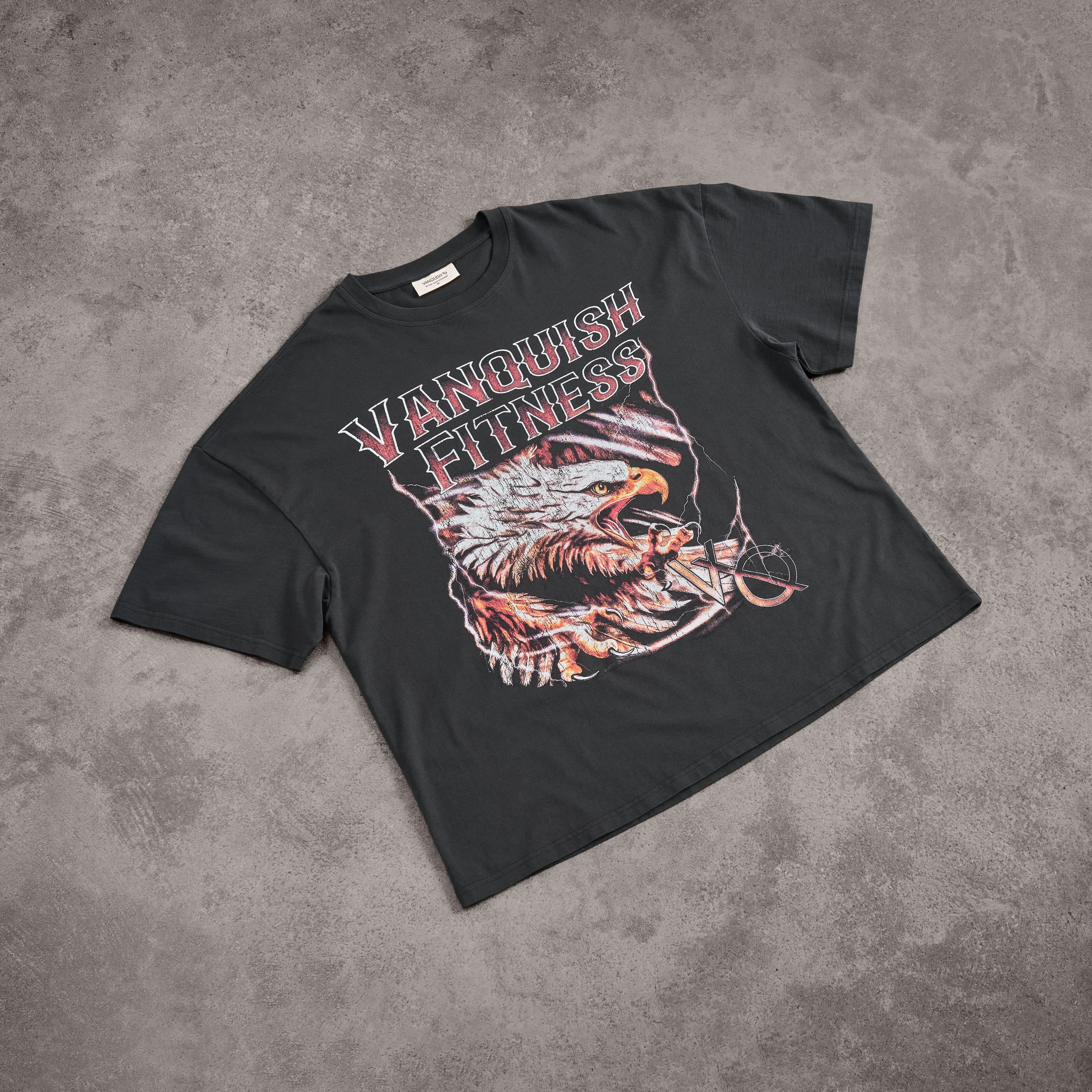 Vanquish Obsidian Black Eagle Oversized Boxy T Shirt Regular Fit