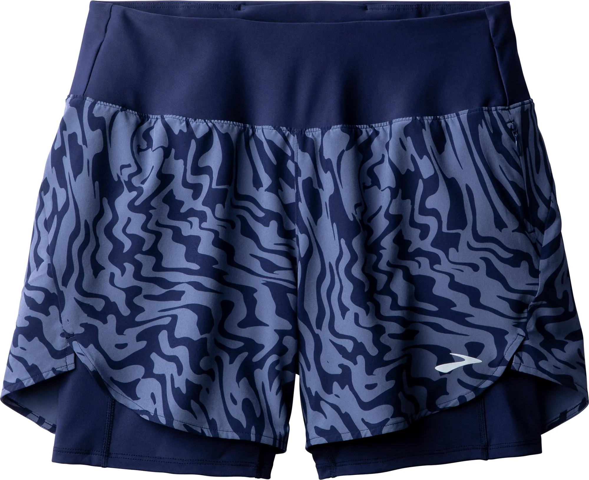 Camping Gear Brooks 5 Inch Chaser 2 In 1 Womens Running Shorts - Blue
