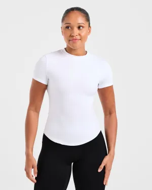 Sculpt T Shirt - White Quick Dry Material Abrasion Resistant Material Stylish Waistband