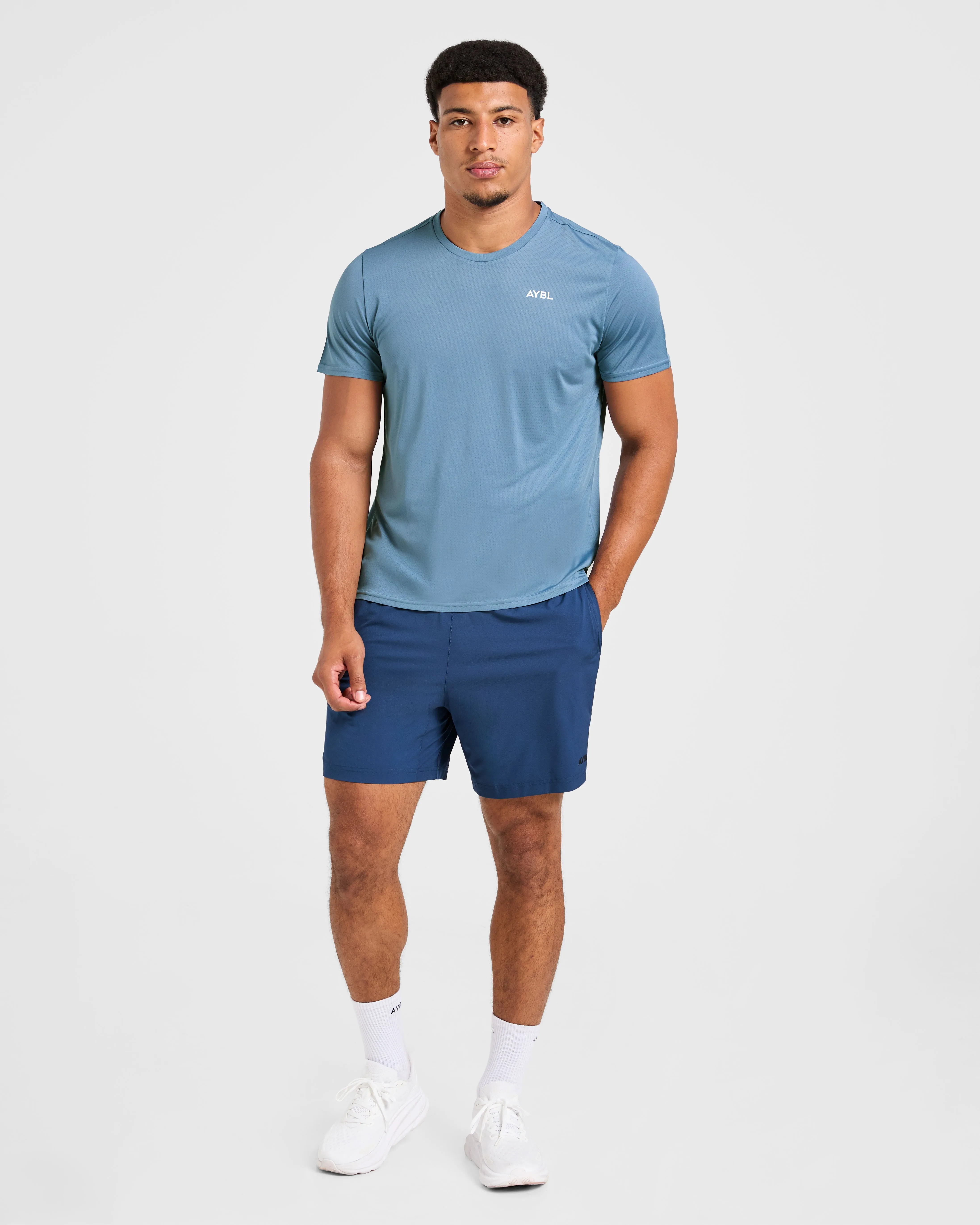 Origin T Shirt - Slate Blue Fade Resistant Coating Durable Knit Structure