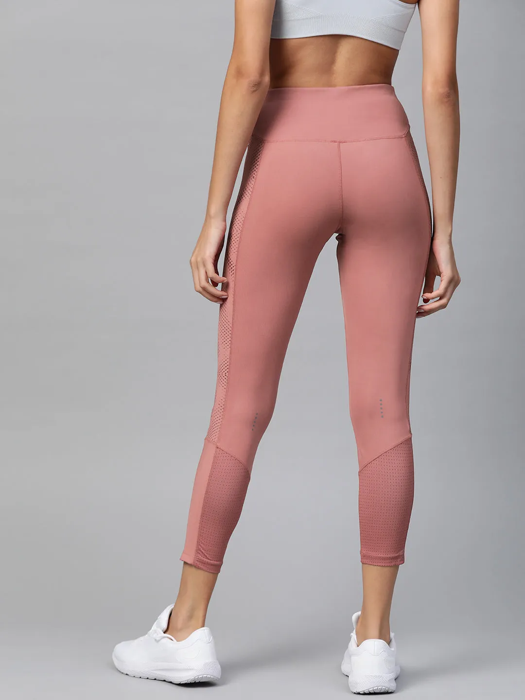 Active Style Tall Fit Airport Travel Alcis Women Dusty Pink Solid Cropped Tights