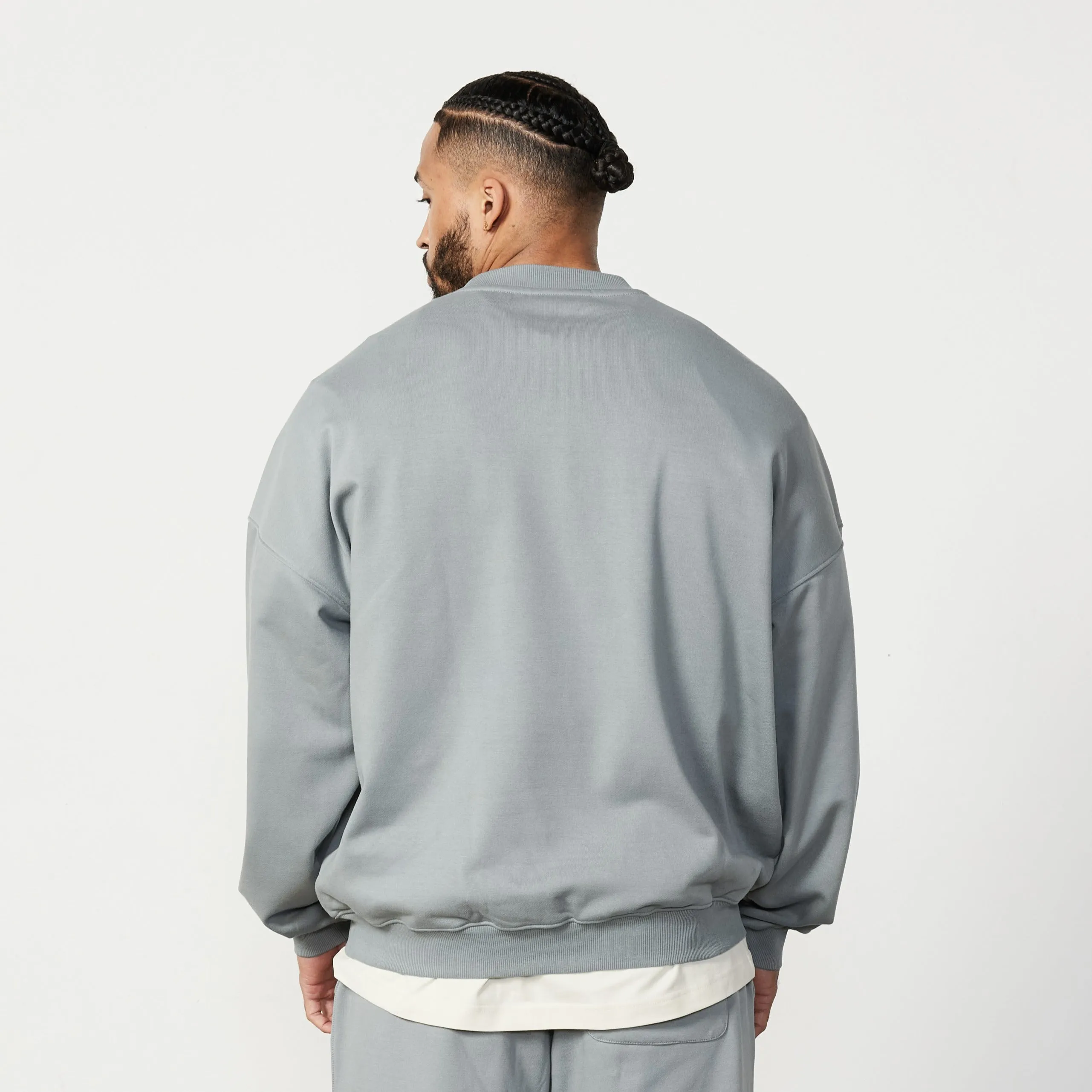 Hippo like elastic waistband Vanquish Essential Steel Grey Oversized Sweatshirt