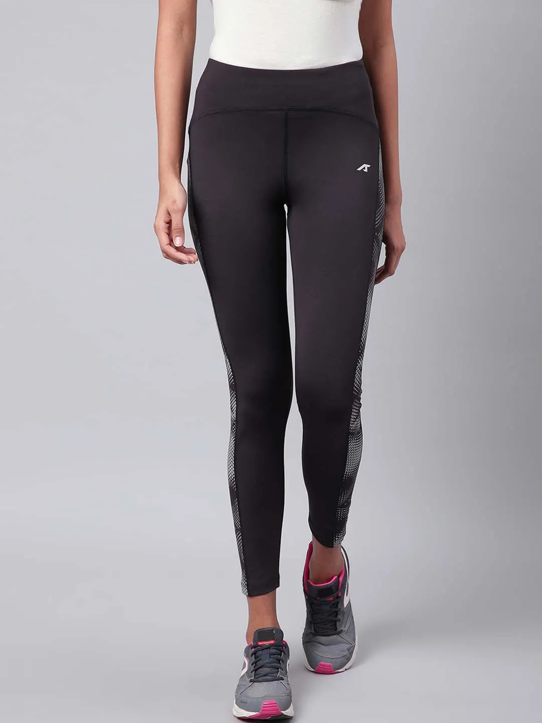 Alcis Women Black Solid Training Tights Home Lounge Mountain Hike Ultra Light