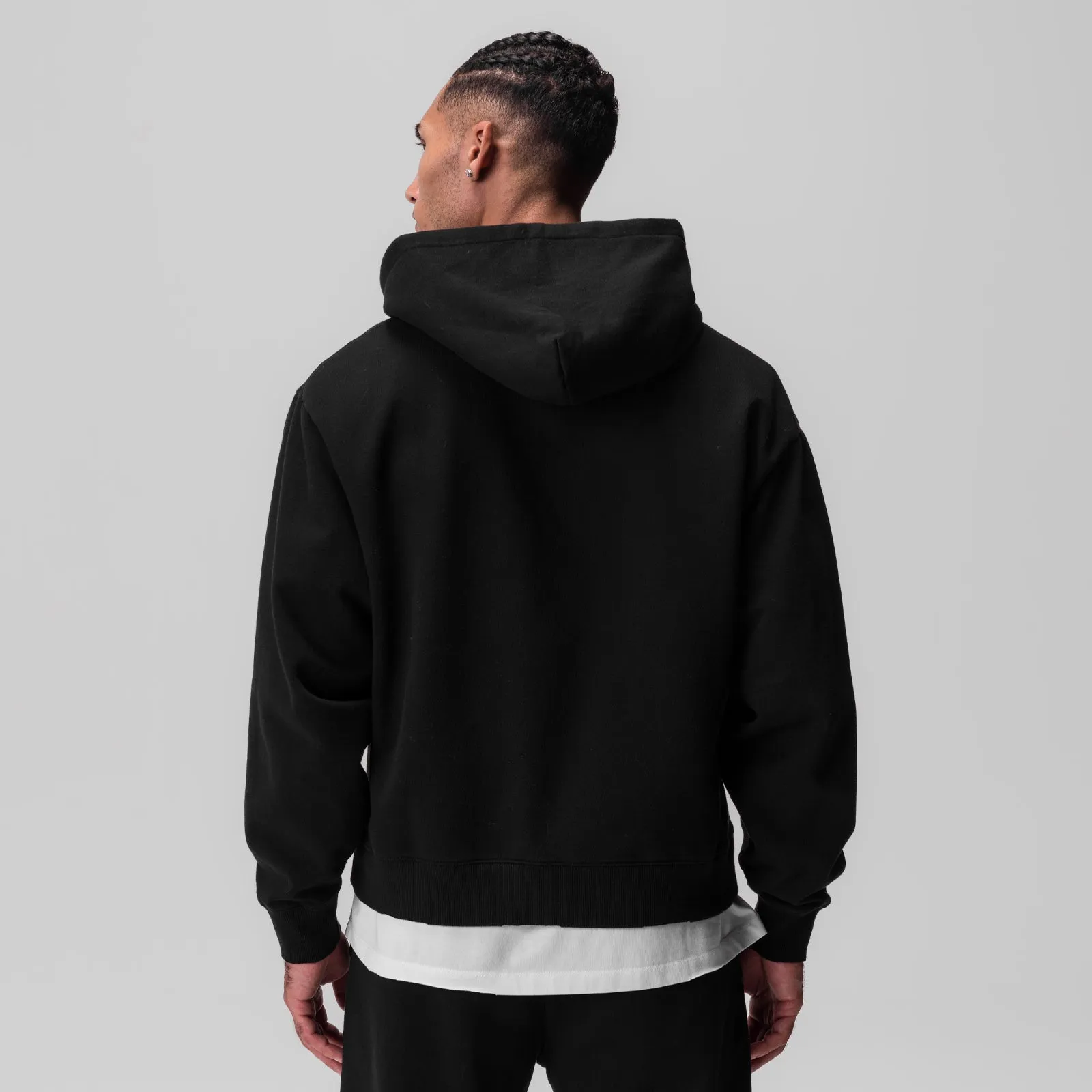 Moisture Wicking Finish 0843. Tech Essential? Distressed Full Zip Hoodie - Black