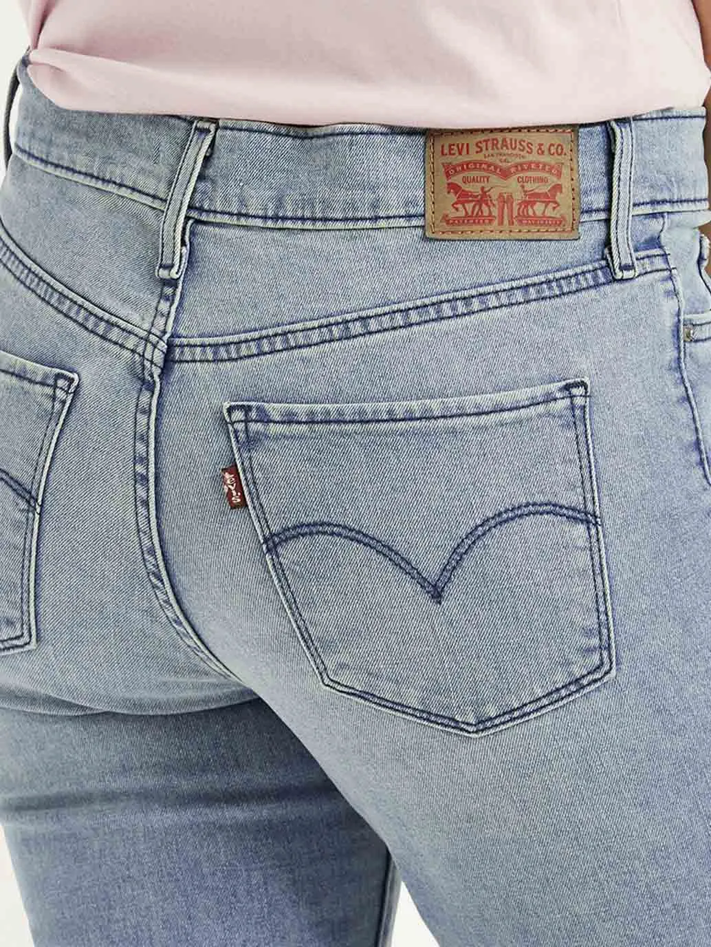 Chill Outfit Relaxed Style Earthy Women's 312 Light Blue Straight Fit Mid Rise Jeans