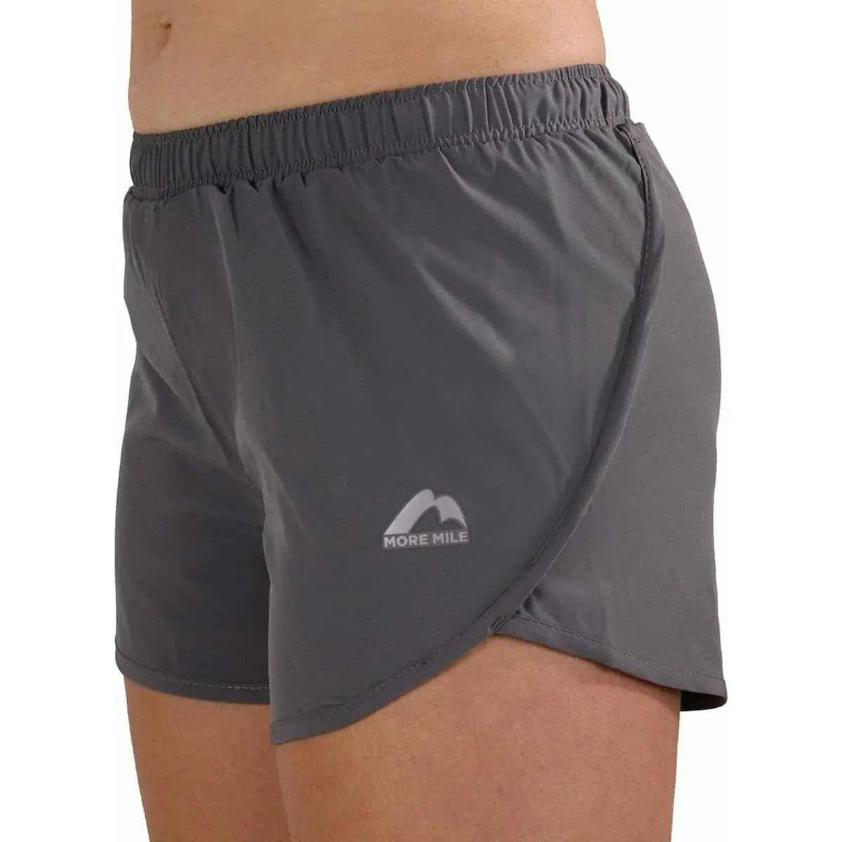 Wrinkle-Resistant Impact Absorbing Padding More Mile Strive Womens Running Shorts - Grey