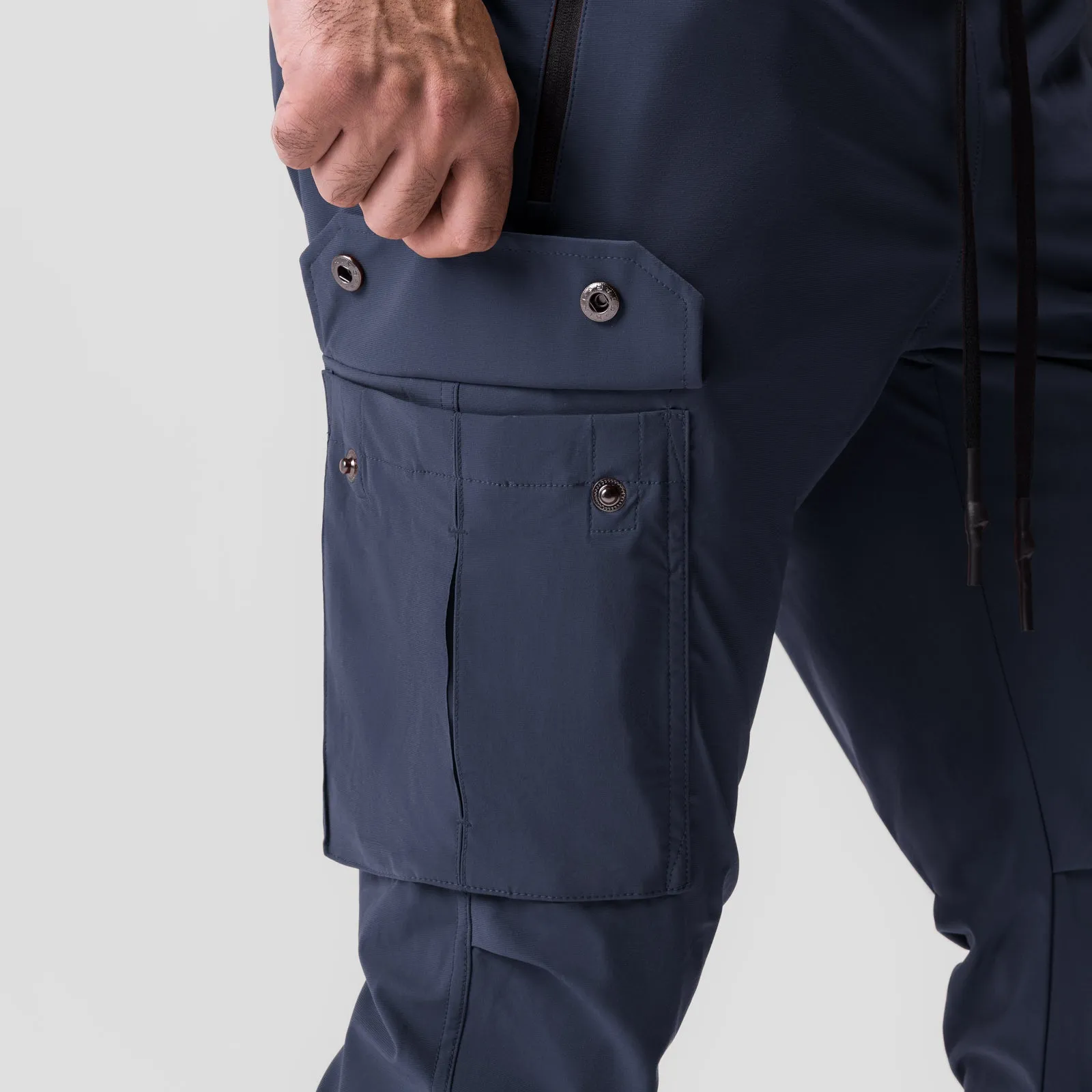 0825. Tetra-Lite? Cargo High Rib Jogger - Navy Wrinkle Free Fabric