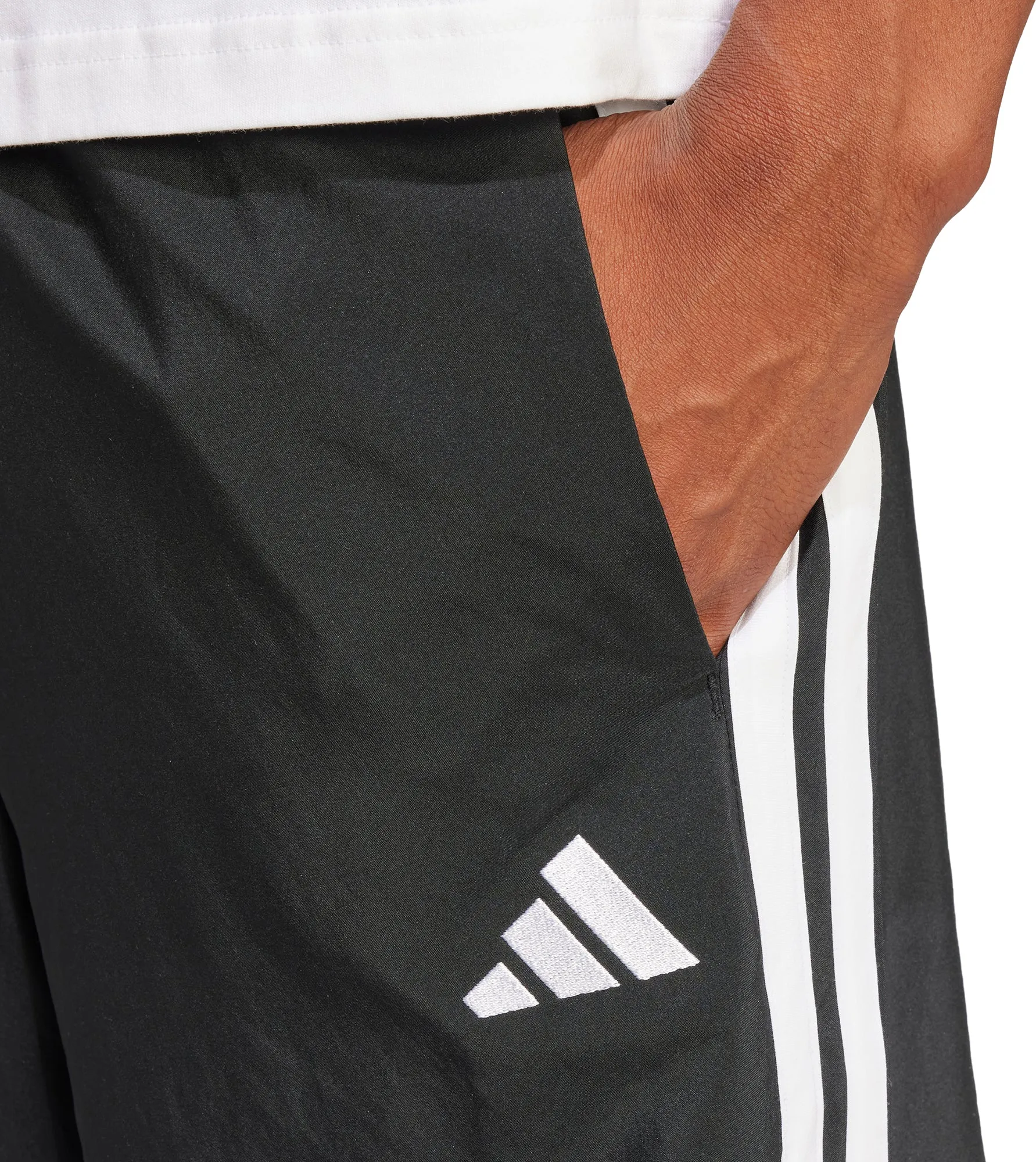Adjustable Waist adidas Essentials 3 Stripes Chelsea Mens Training Shorts - Black