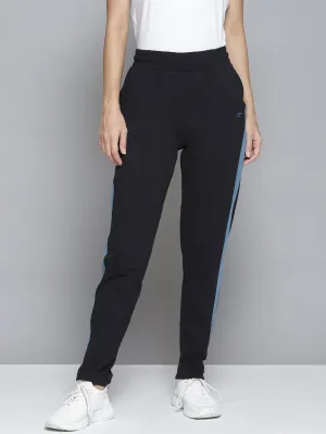 Reflective Trim Options All Purpose Alcis Women Black & Blue Striped Slim-Fit Track Pants