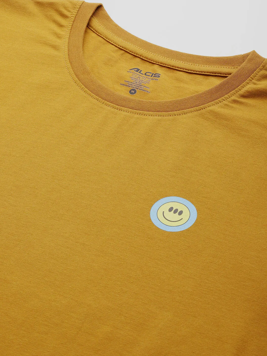 Gentle Power Alcis Men Mustrad Yellow Solid Sports T-shirt
