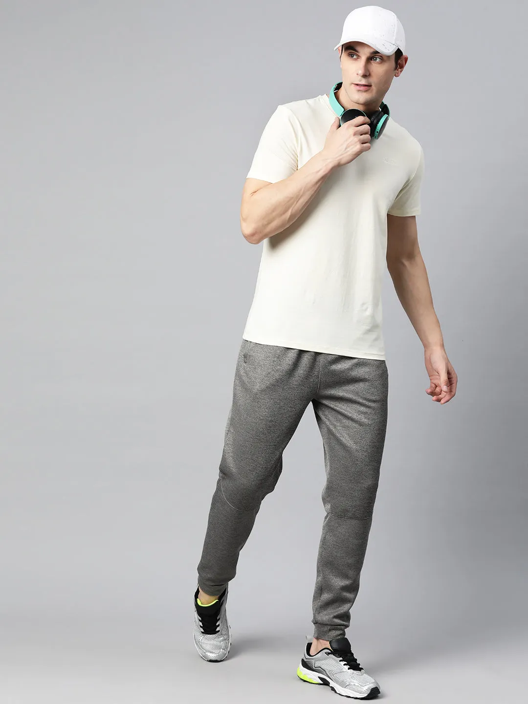 Alcis Men Solid Stretchex Slim Fit T-shirt Strong Edge
