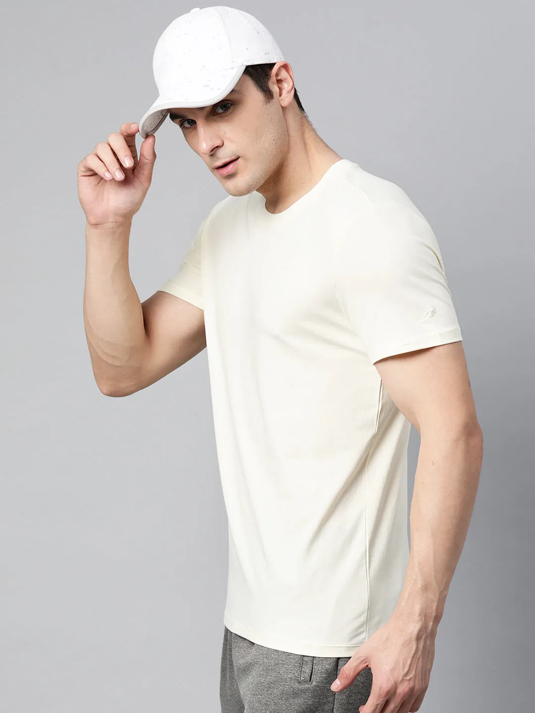 Alcis Men Solid Stretchex Slim Fit T-shirt Wool Fit Village Charm