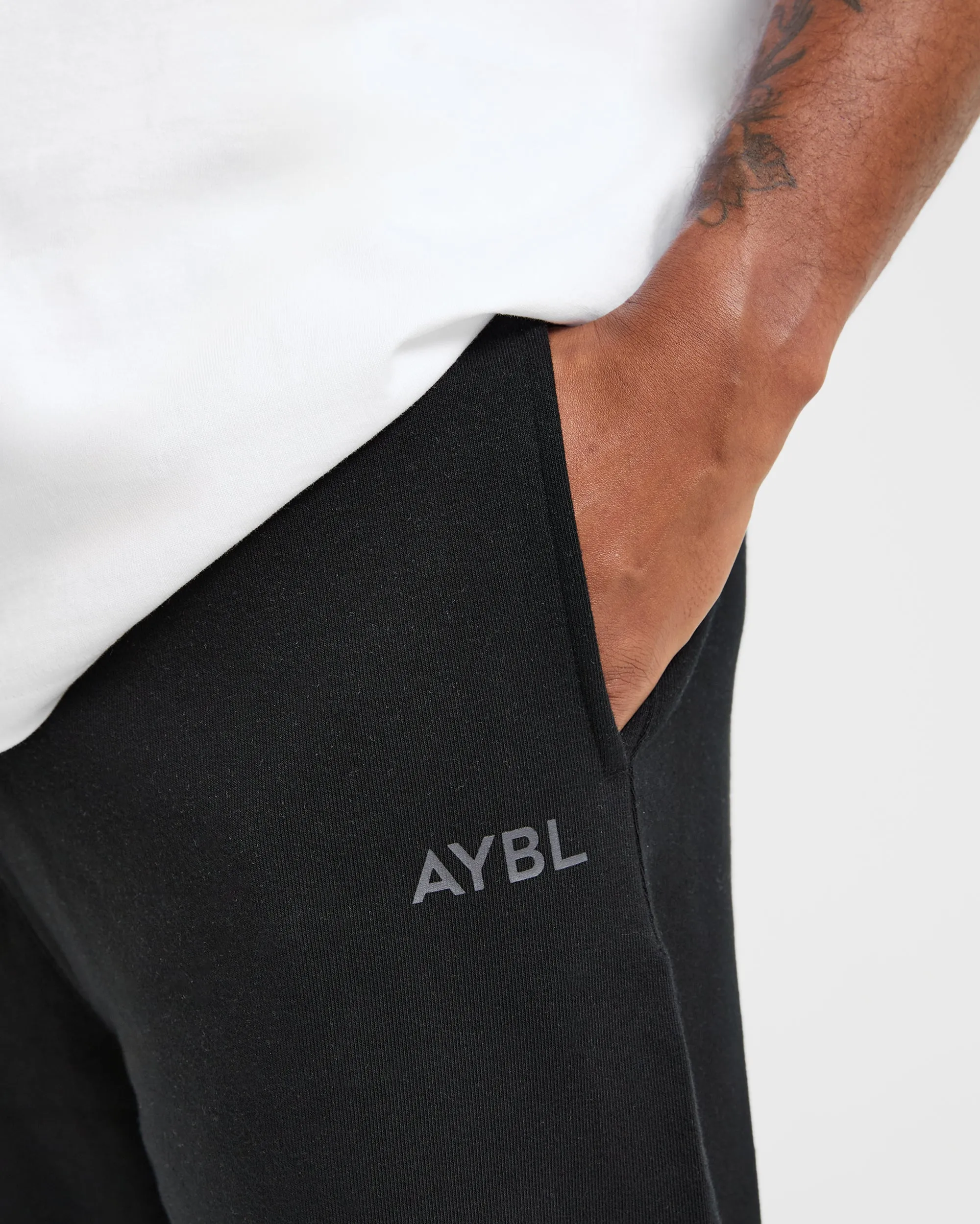 Abrasion Resistant Panels Craft Oversized Straight Leg Joggers - Black