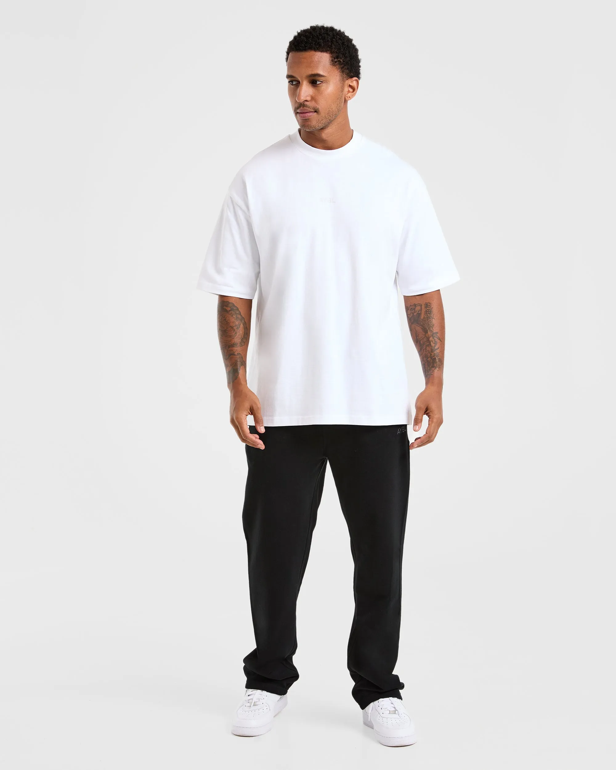 Anti Snag Fabric Craft Oversized Straight Leg Joggers - Black
