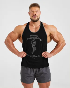Reinforced Knee Patches Wesley Vissers X Classic Bodybuilding Stringer - Black/Charcoal Solid shade Anti Pilling Textile