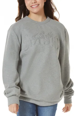 Club SMOED Pullover in Gray Adjustable Hem Rustic Ease
