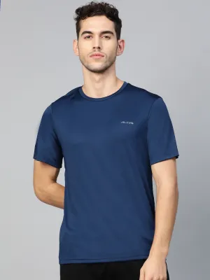 Garden Ease FlexibleCollar Alcis Men Navy Blue Anti-Viral Round Neck Training T-shirt