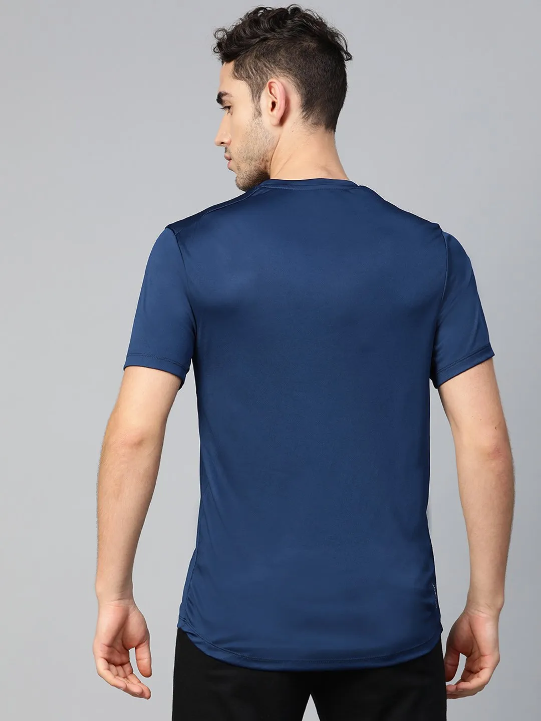 Free Fit Translucent Soul Alcis Men Navy Blue Anti-Viral Round Neck Training T-shirt