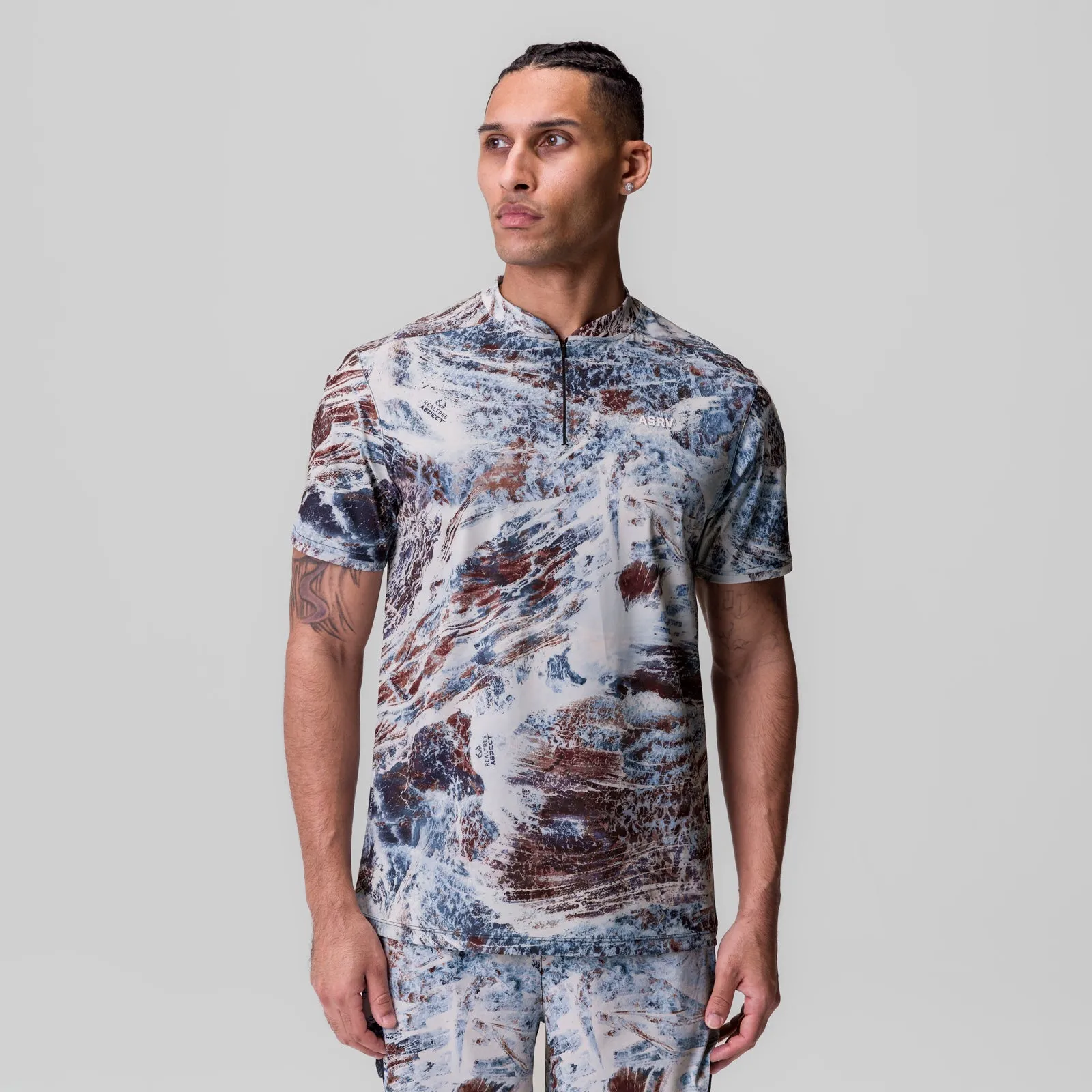 1087. Tetra-Lite? Ice Zip Tee - Realtree? Aspect Lightweight Weave Fade Resistant Print