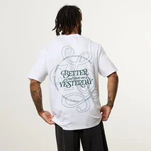 Vanquish Revolve Filigree White Oversized T Shirt Anti-static Weekend Style