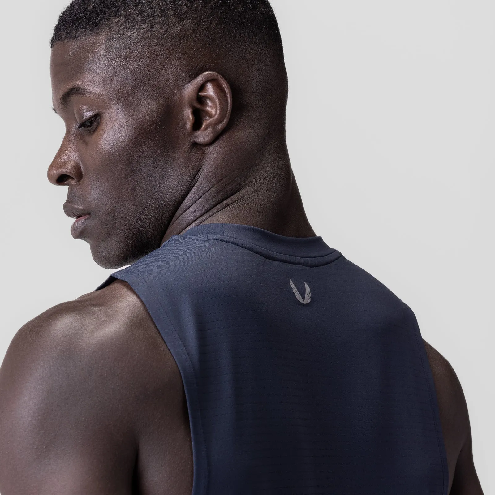 0837. 3D-Lite? 2.0 Lycra? Muscle Tank - Navy "RP" NonIrritating Seams