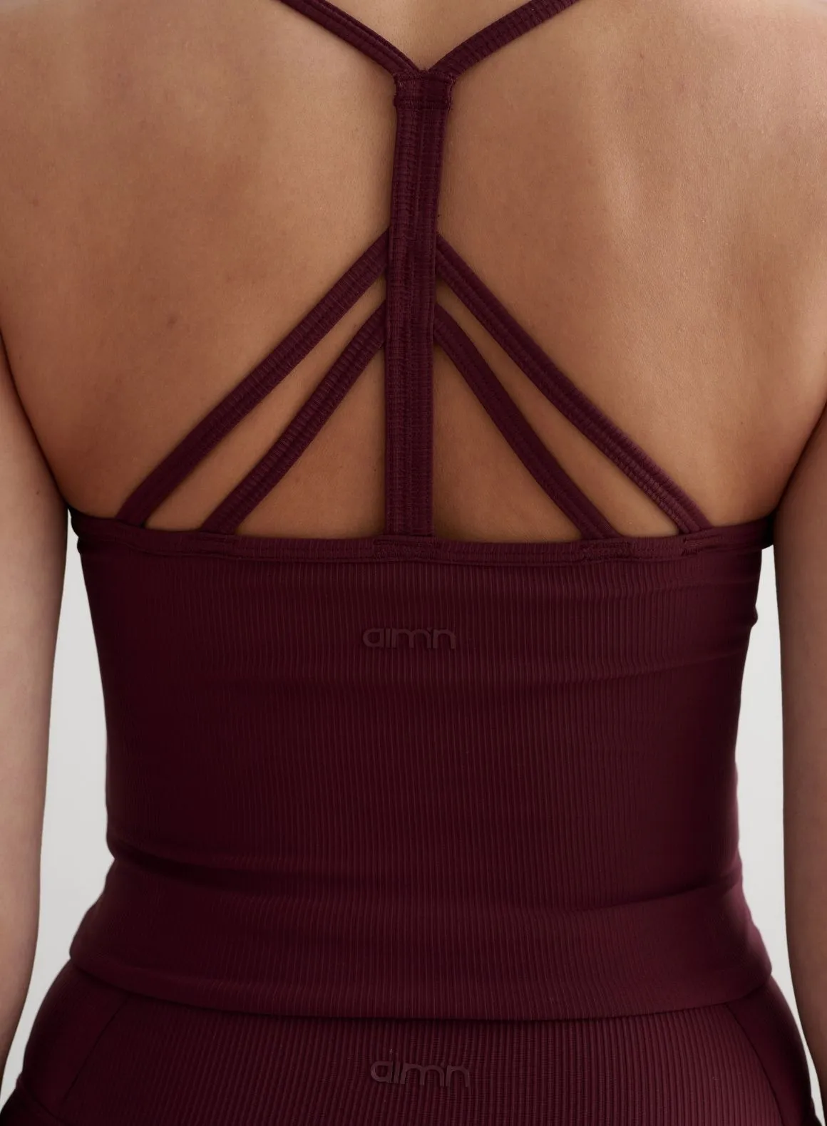 Cherry Ribbed Performance Bralette Odor Resistant Fabric