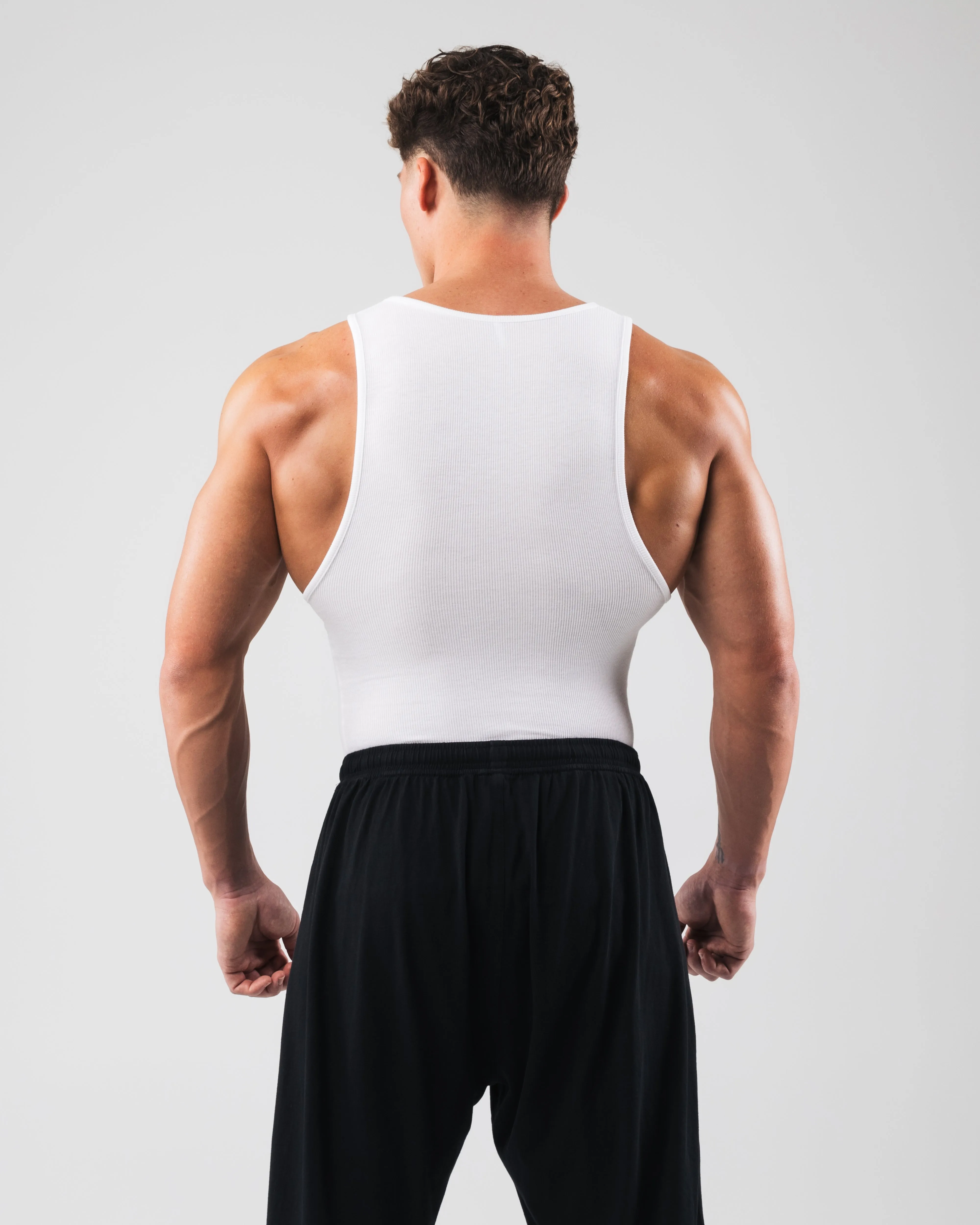 Zero Ribbed Tank 2pk - White Odor Resistant Material