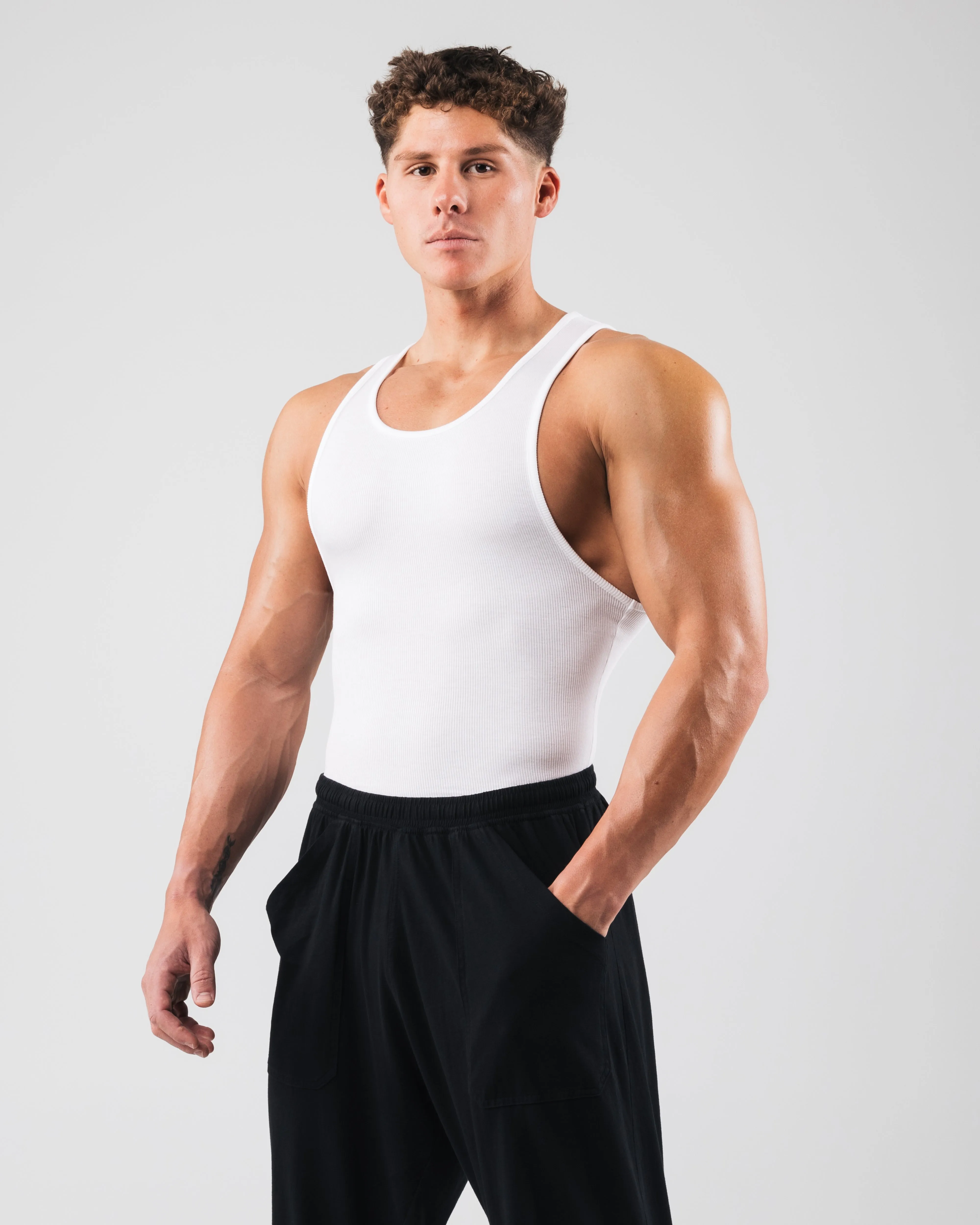 Distinctive Zero Ribbed Tank 2pk - White