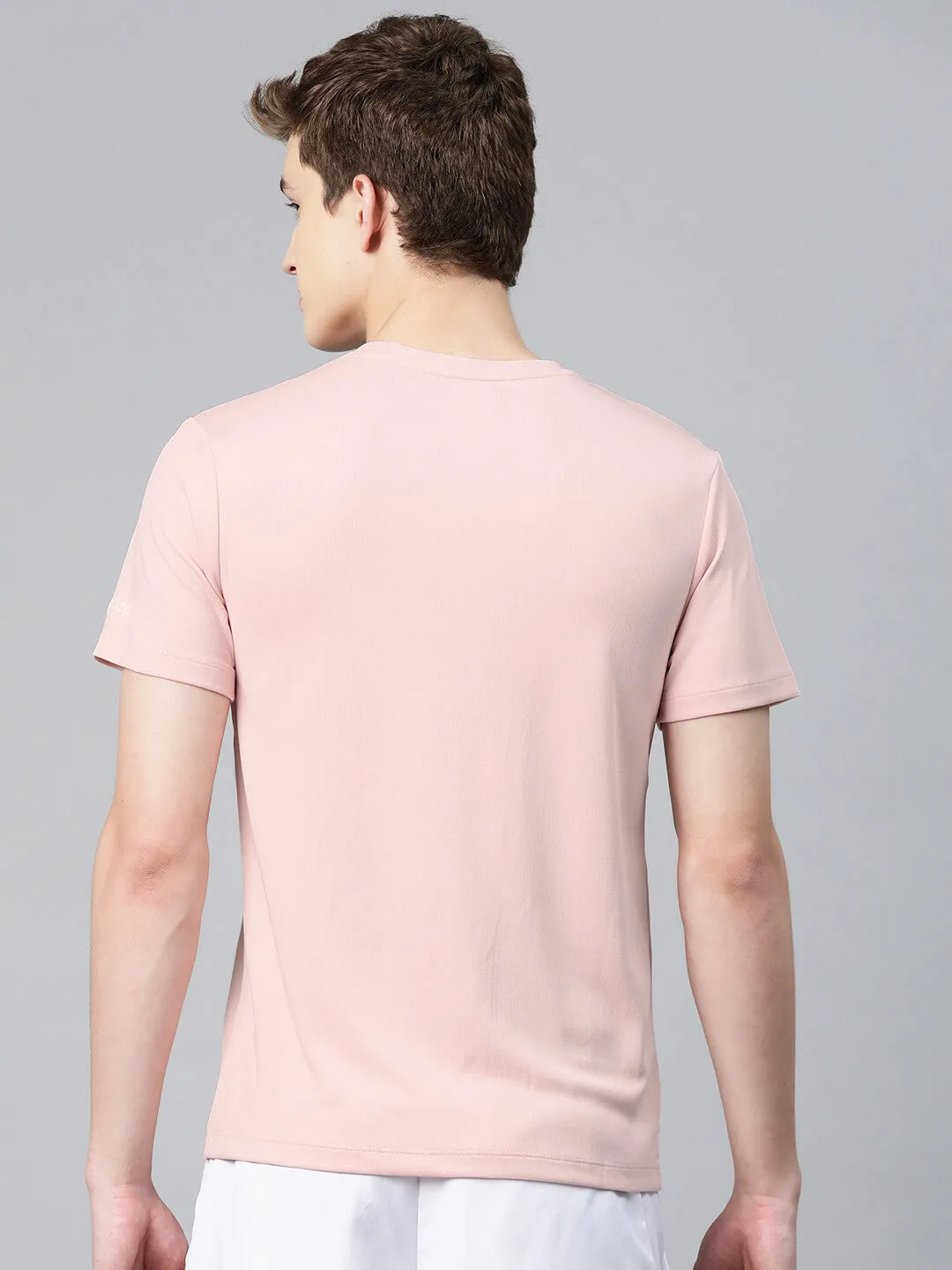 Flash Look Alcis Men Typography Printed Anti Static Slim Fit T-shirt