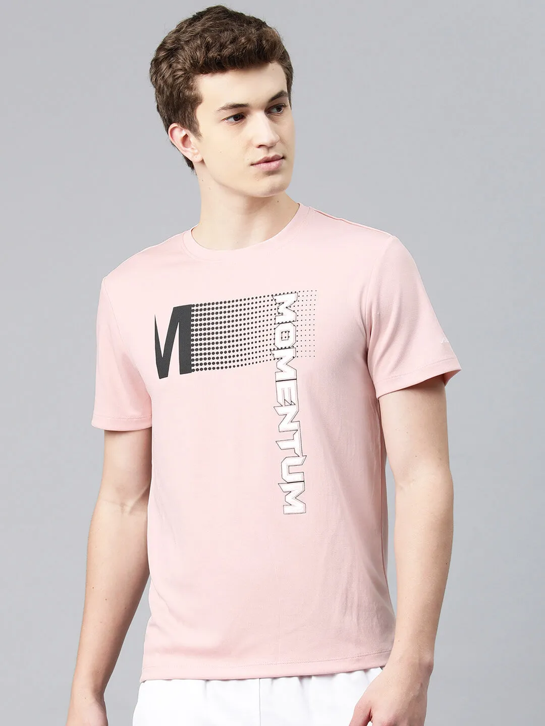 Breathable fabric Romance Fit Alcis Men Typography Printed Anti Static Slim Fit T-shirt
