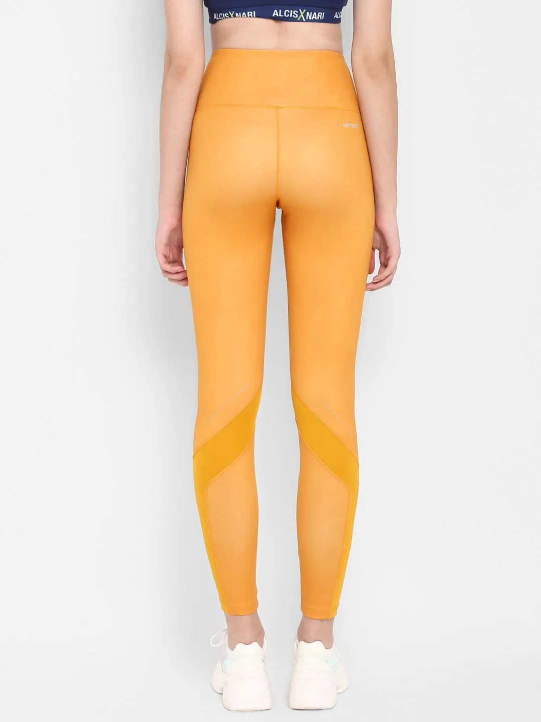High Stretchability Alcis Women Yellow Solid Tights