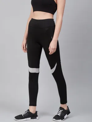 Alcis Women Black Solid Training Tights For Kids Yoga Class Evening Walk Slim Fit