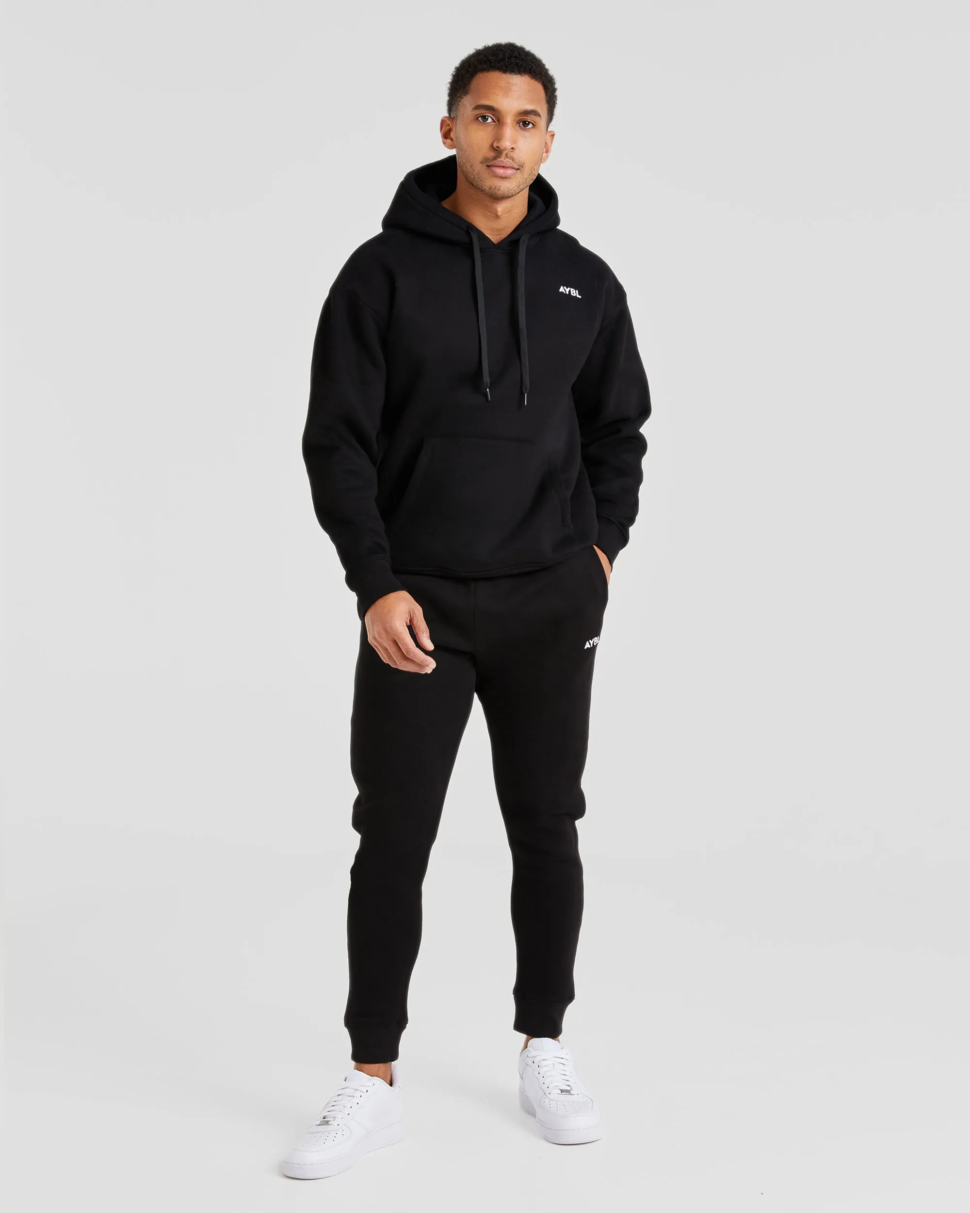 Flatlock Seams Essential Hoodie - Black
