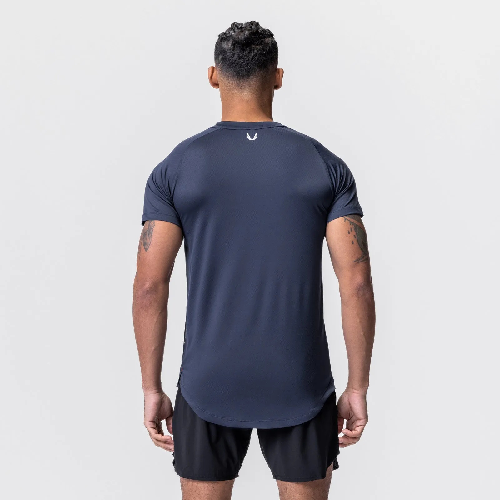 Animal Print 0660. AeroSilver? Established Tee - Navy "Box Logo"