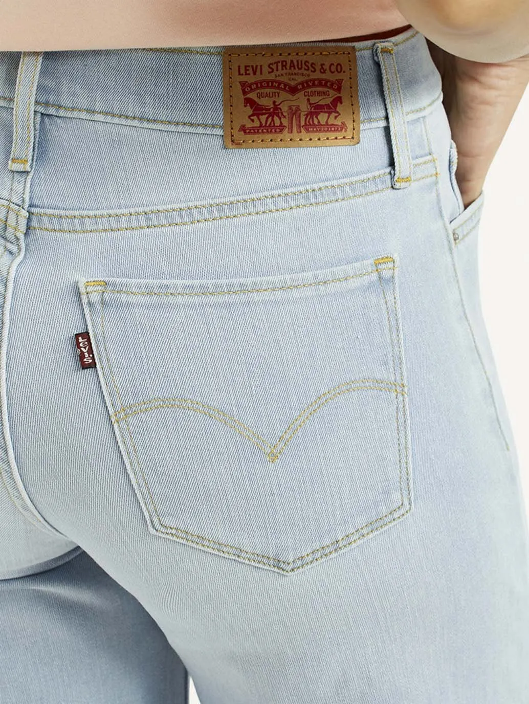 Women's 318 Light Indigo Flared Fit Mid Rise Jeans Multipurpose Utility Pockets