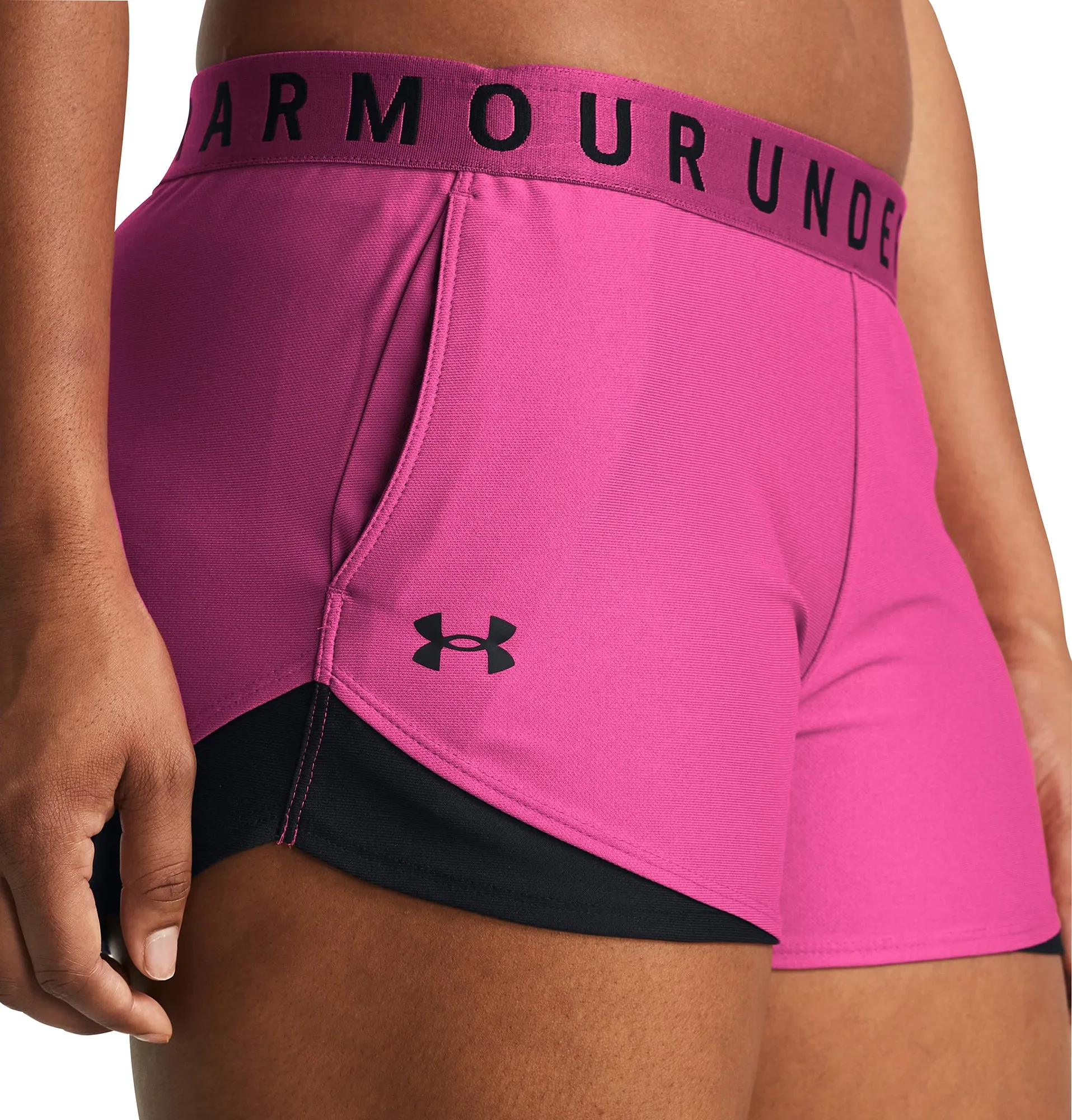 Chafe Resistant Seams Low Profile Zipper Under Armour Play Up 3.0 Womens Running Shorts - Pink
