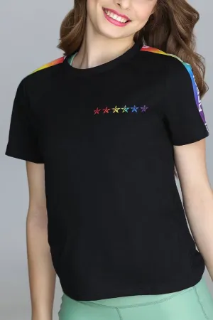 Unisex Rebel Pride Tee in Black SheerLayeredPanels