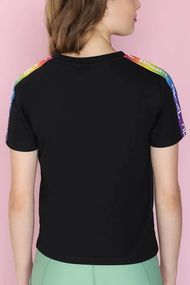 Unisex Rebel Pride Tee in Black SnagFree Surface