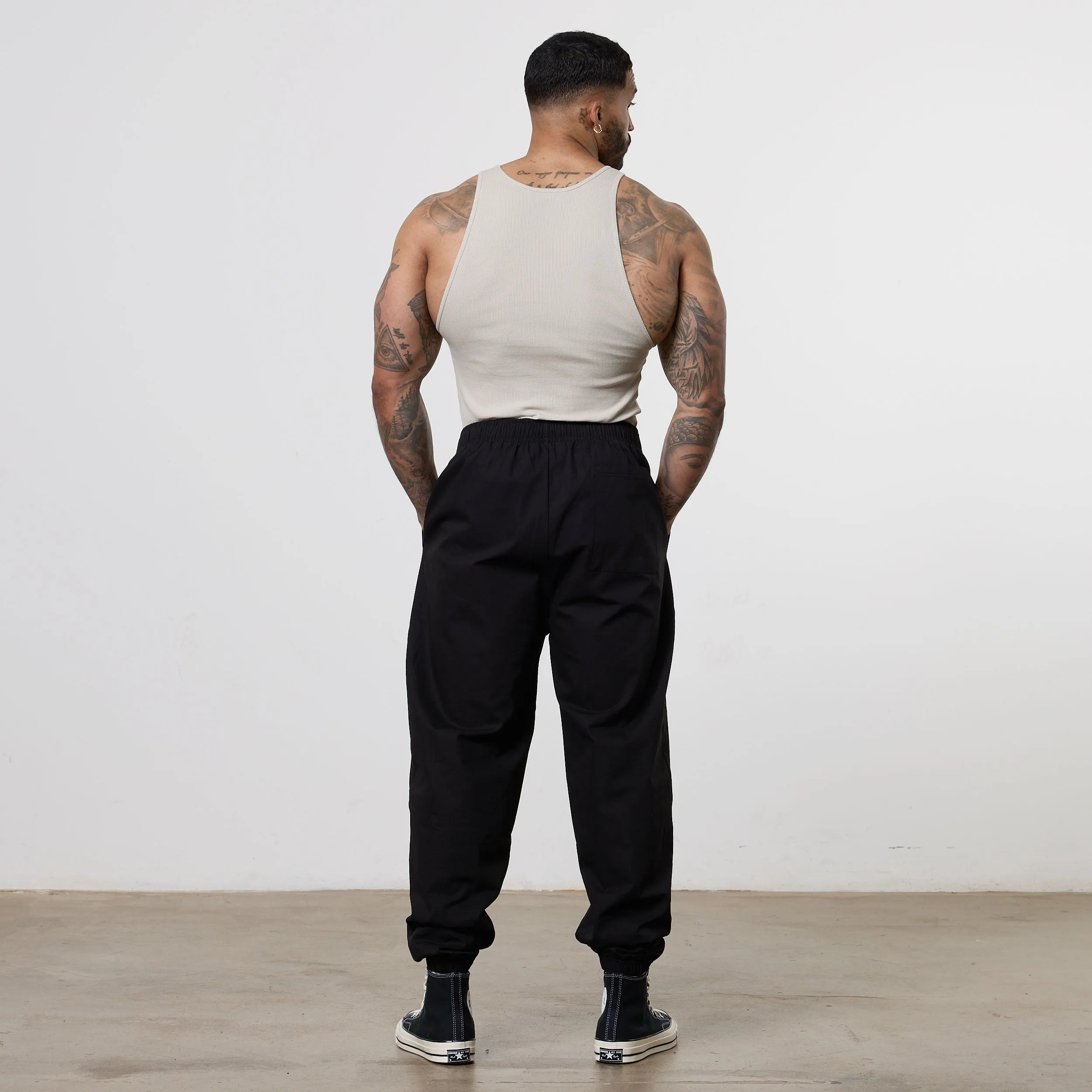 Ripstop Reinforcement Straight Leg Vanquish Bodybuilding Black Lifting Pants