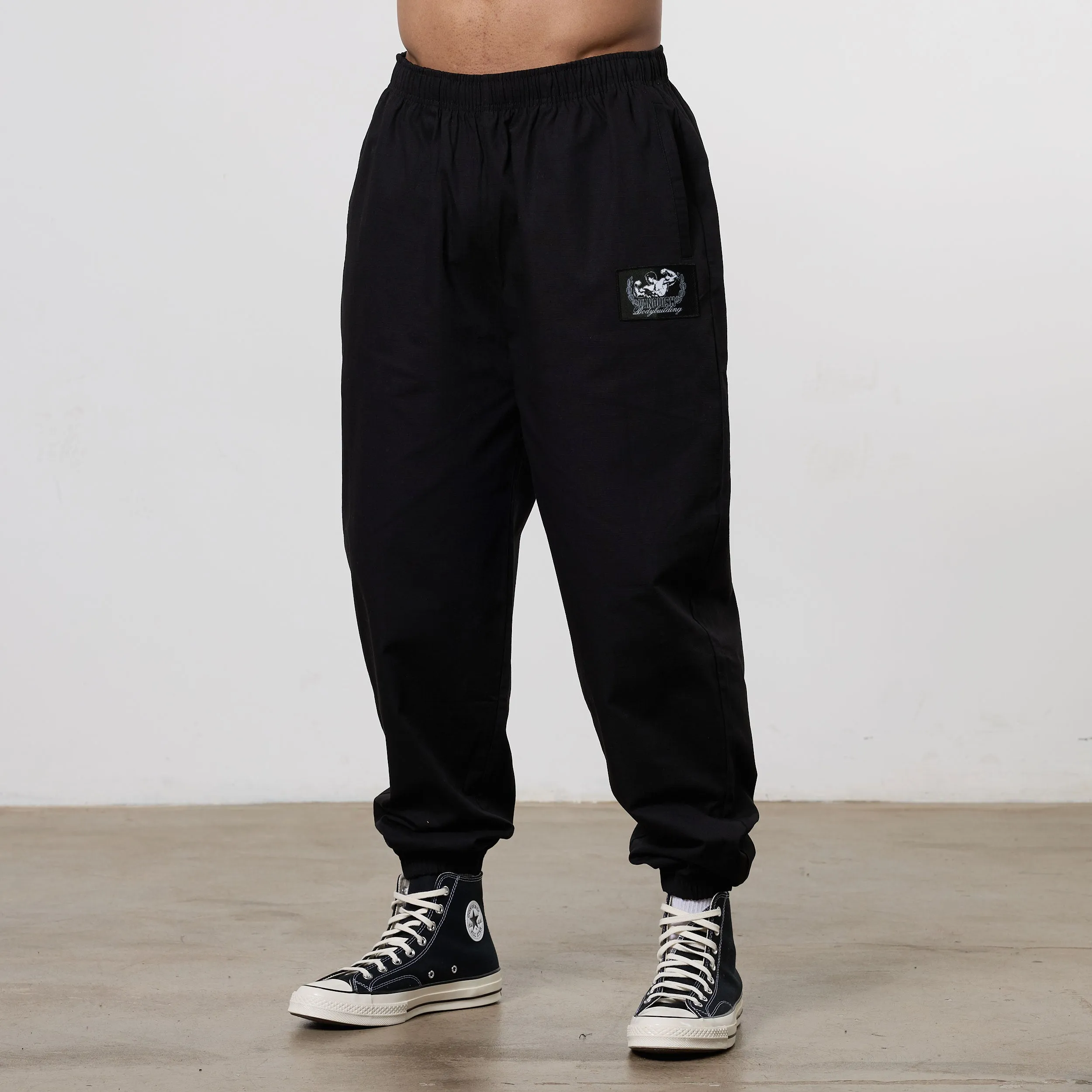 Odor Resistant Treatment Vanquish Bodybuilding Black Lifting Pants