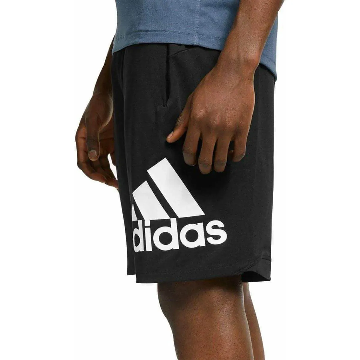 Double Needle Stitching adidas 4KRFT Badge Of Sport Mens Training Shorts - Black