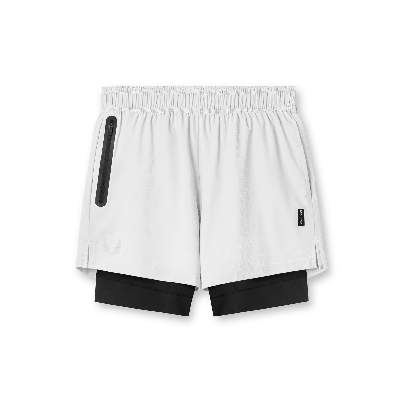 0784. Ultralite? 6" Liner Short - White/Black Dynamic Tension Control Trendy Vibe