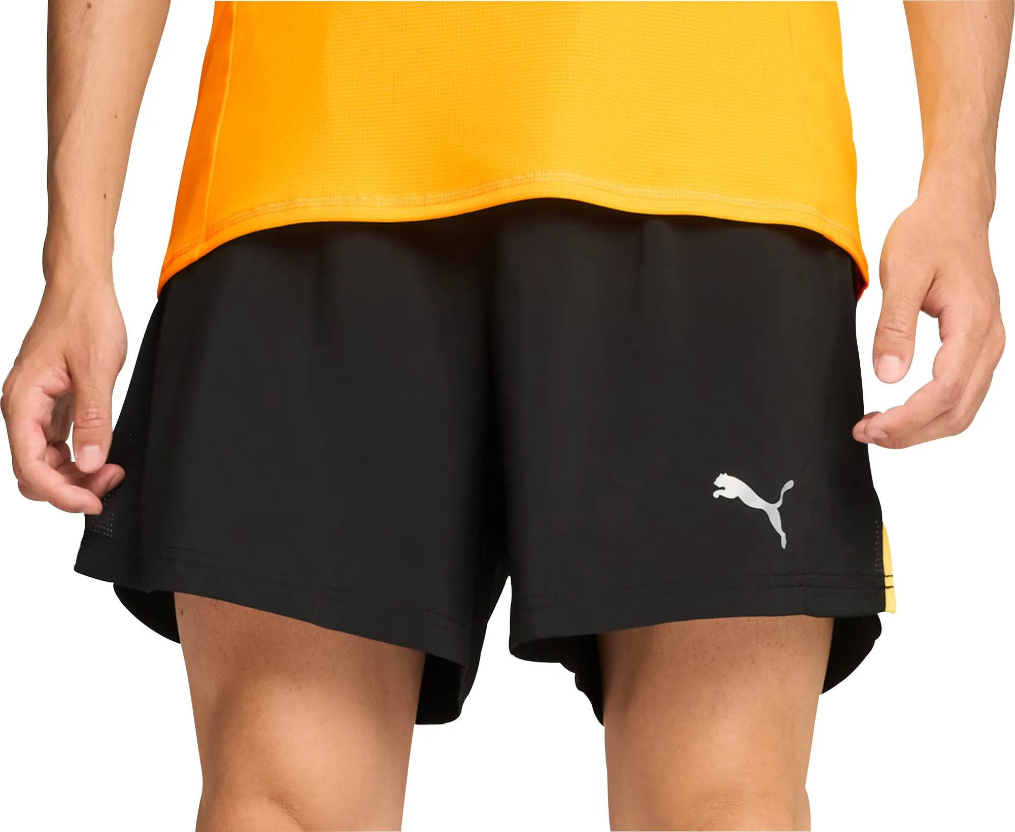 multiple pockets Puma Favourite Velocity 2 In 1 Mens Running Shorts - Black
