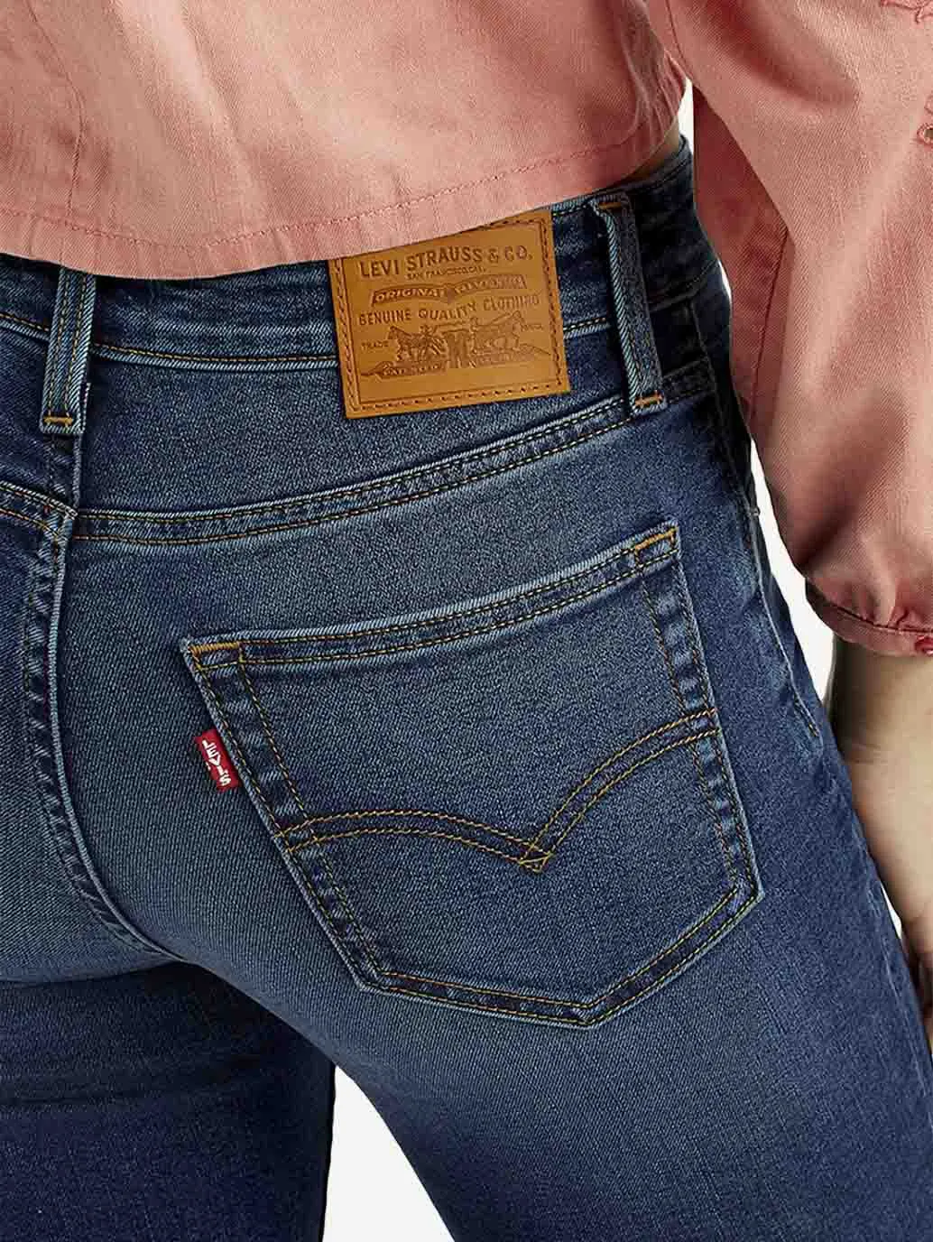 Women's 726 Dark Indigo Flared Fit High Rise Jeans Teen Outfit Outdoor Adventure Sunny Vibes Adjustable Waistband