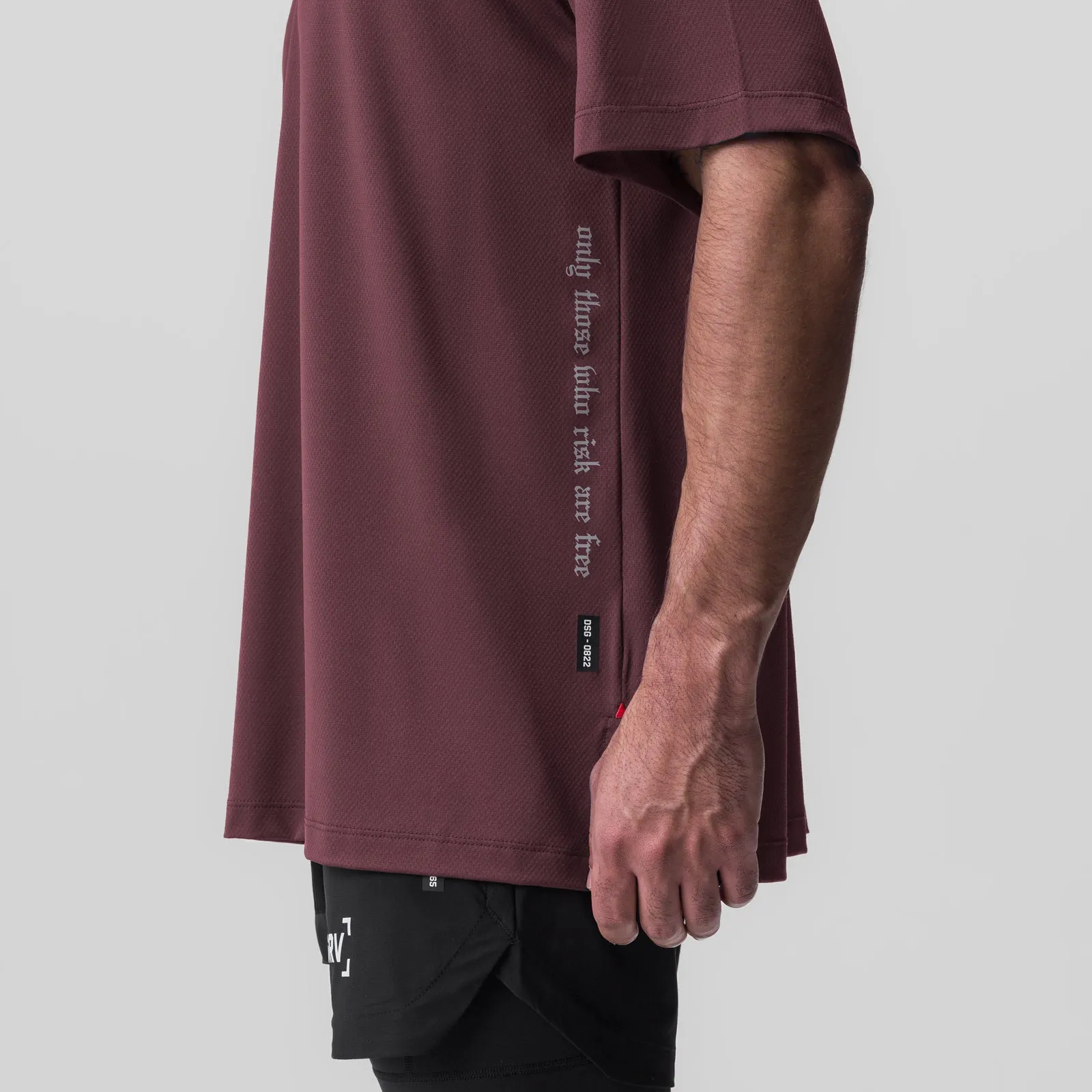0822. AeroSilver? Oversized Tee - Plum Anti-static