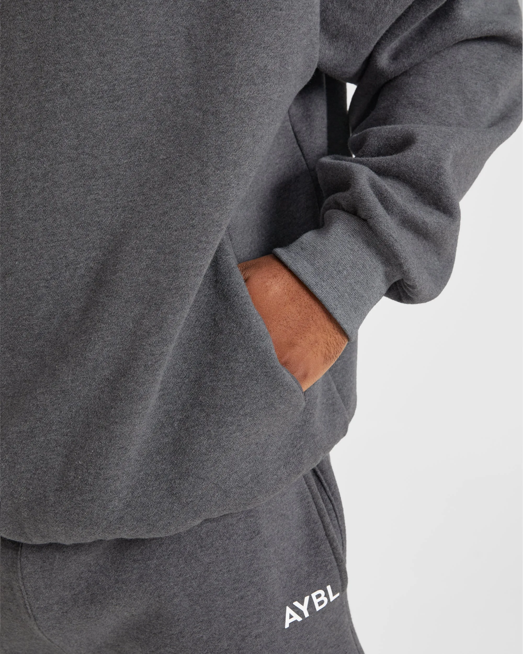 Hyena like Fashion Day Essential Oversized Hoodie - Charcoal Marl