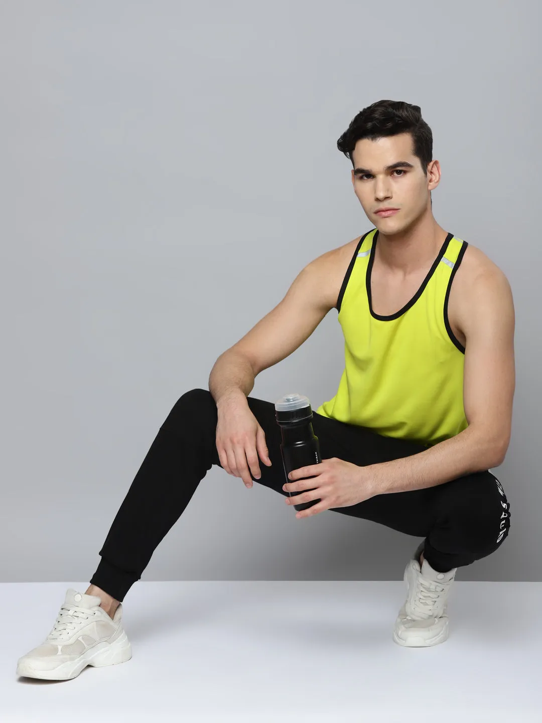 Easy Match Alcis Men Black Slim Fit Solid Running Joggers