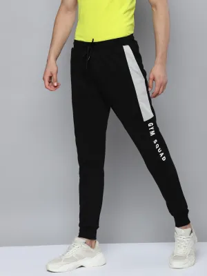 Alcis Men Black Slim Fit Solid Running Joggers Water Repellent